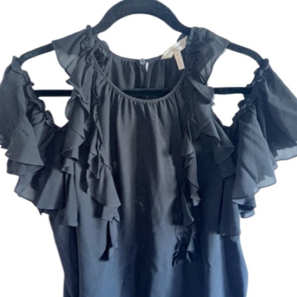 Rebecca Taylor Ruffle Silk Tank Top Black Size 12 Retail $250 Feminine - Picture 12 of 12